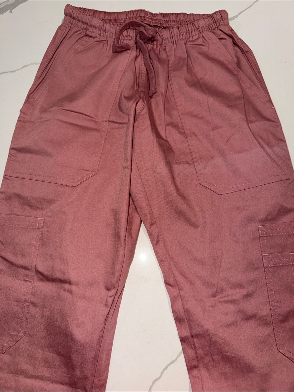 Women's Cargo Drawstring Pants in Dusty Rose